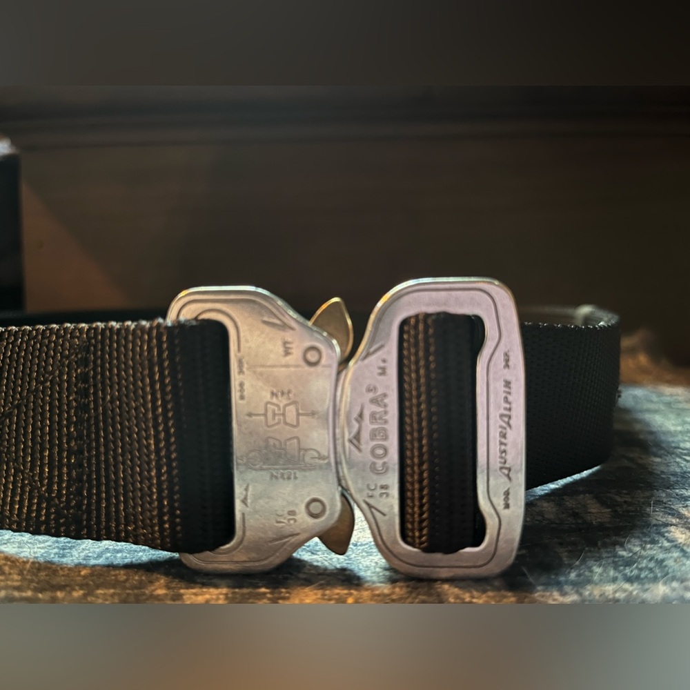KLIK BELTS: Cobra Buckle Duty Belt: 1.75 inch: 2-ply: polished aluminum: sz 34